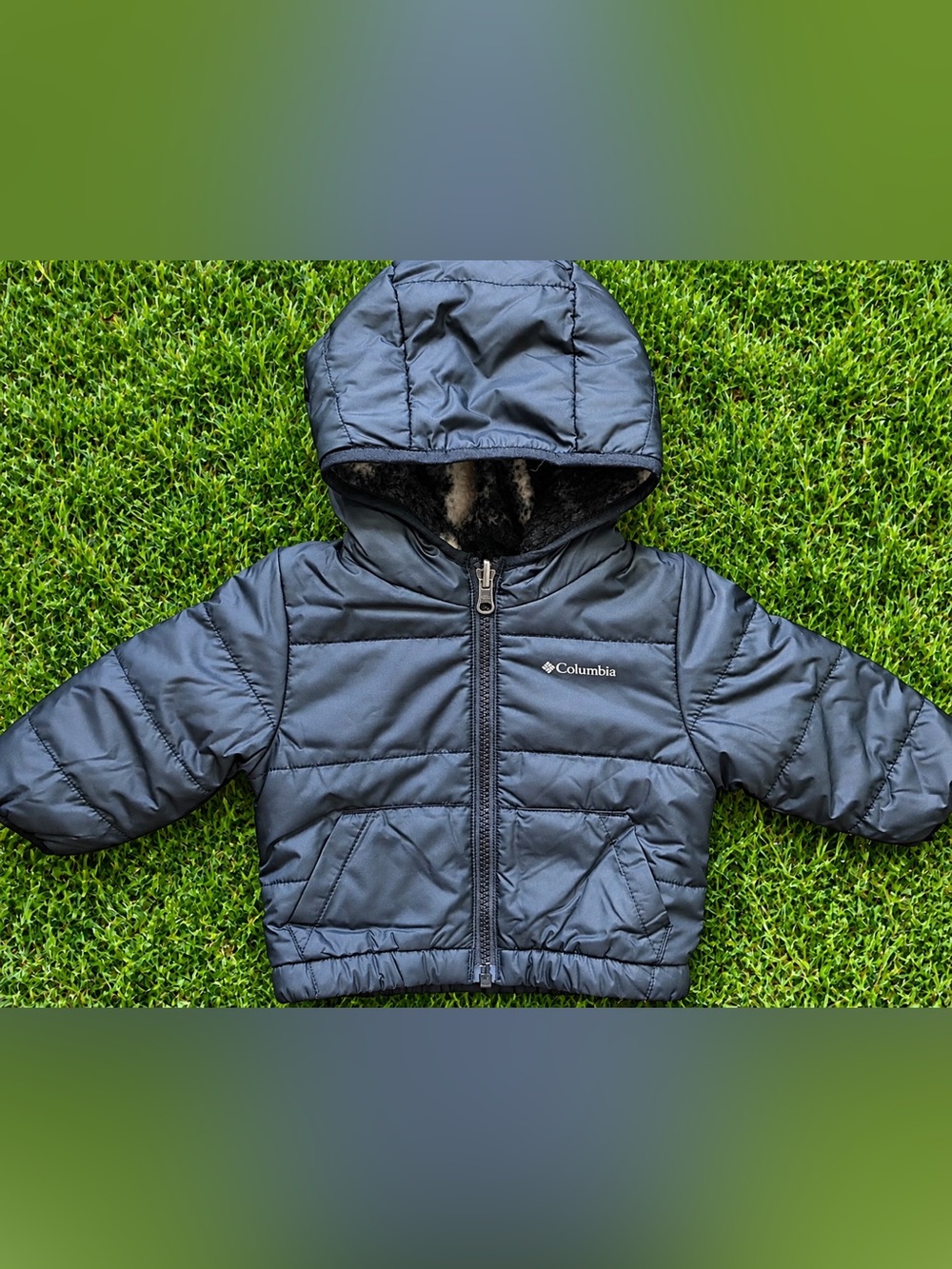 Reversible Columbia Quilted Hooded Puffer Jacket